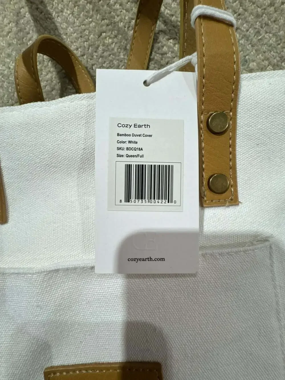 Cozy Earth Bamboo Duvet Cover Queen/Full White